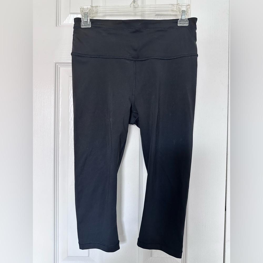 Athleta Ribbed Cropped Black Leggings